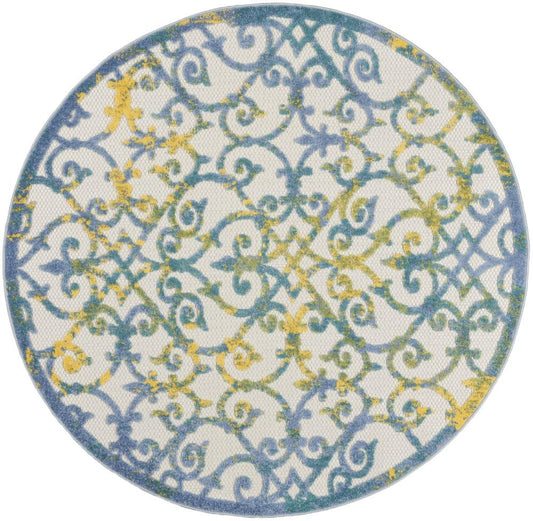 Nourison - Aloha Area Rug - 4 x round Ivory Blue - ALH21-99446828057 veiw 1