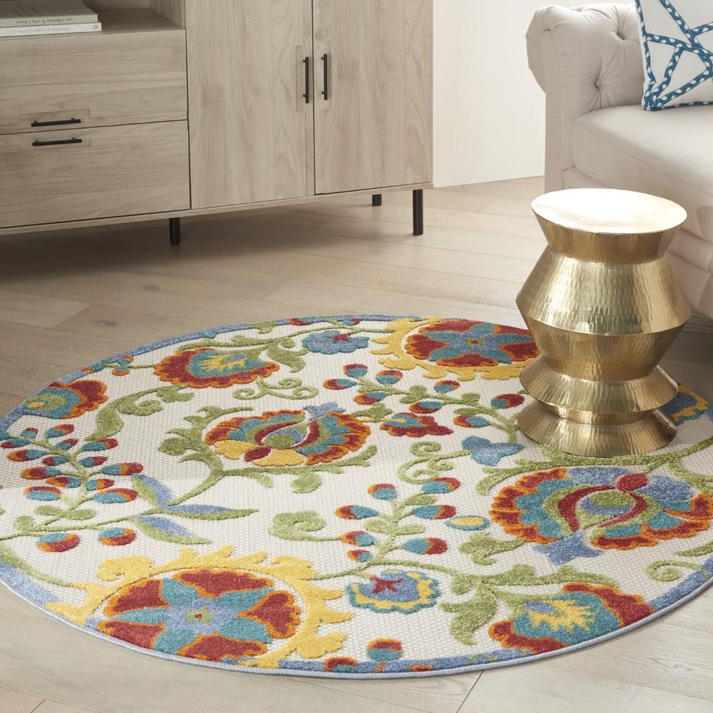 Nourison - Aloha Area Rug - 4 x round Ivory/Multi - ALH17-99446827487 veiw 2