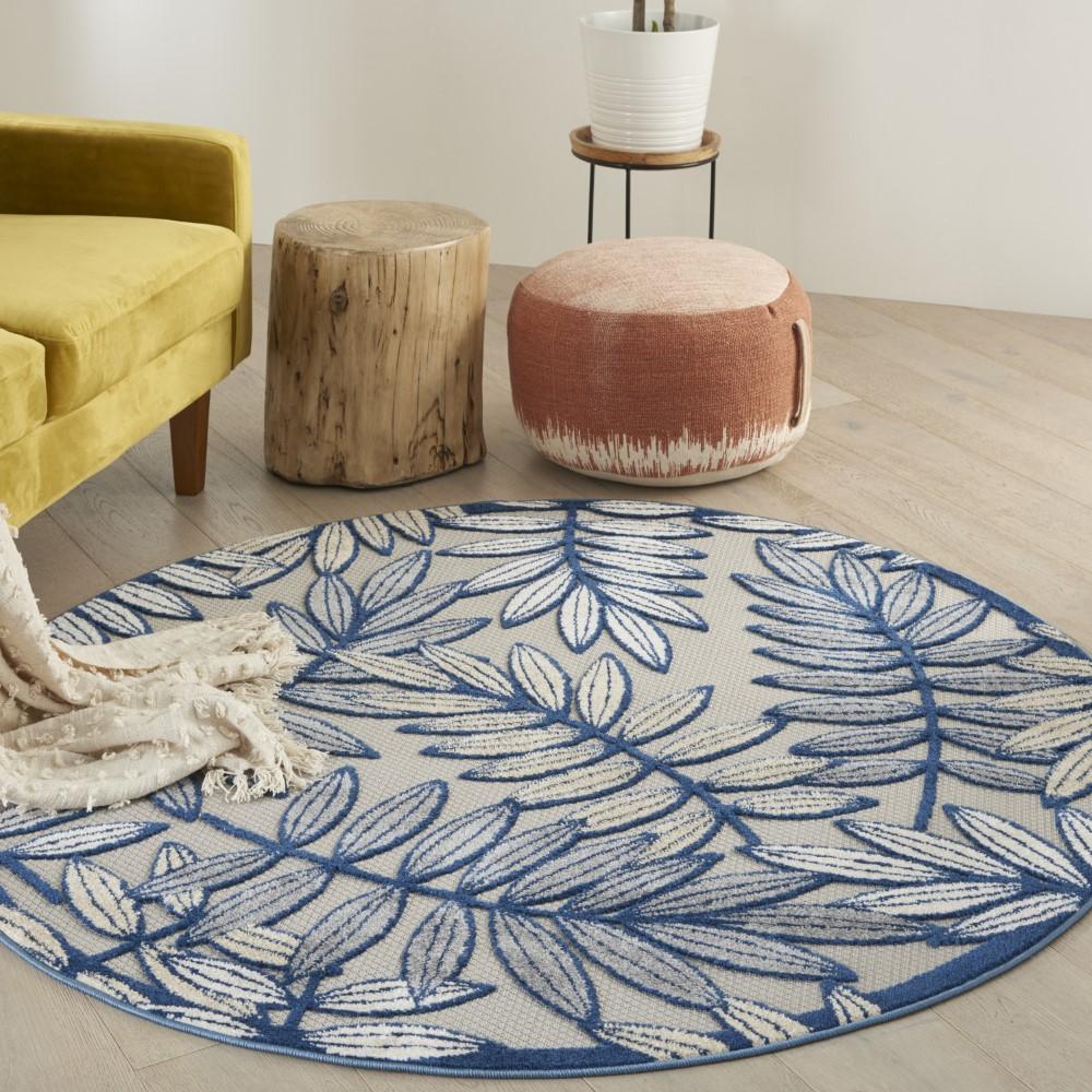 Nourison - Aloha Area Rug - 4 x round Ivory/Navy - ALH18-99446827661 veiw 2