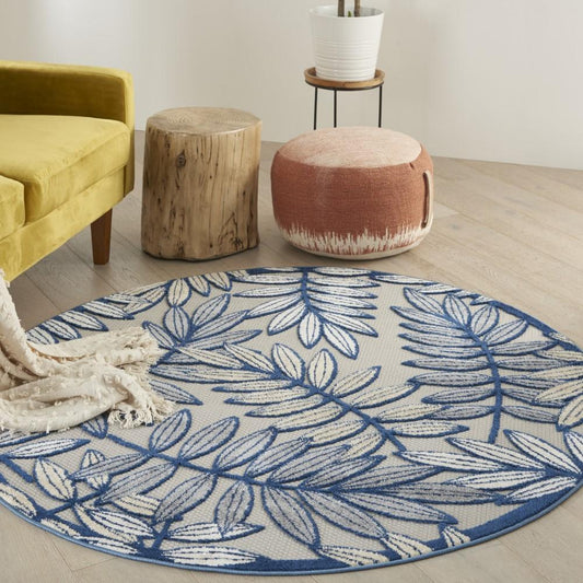 Nourison - Aloha Area Rug - 53in x round Ivory/Navy - ALH18-99446827678 veiw 2