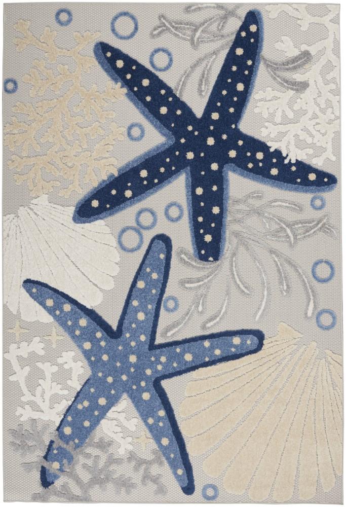 Nourison - Aloha Area Rug - Bone/Blue - ALH24-99446828583 veiw 1