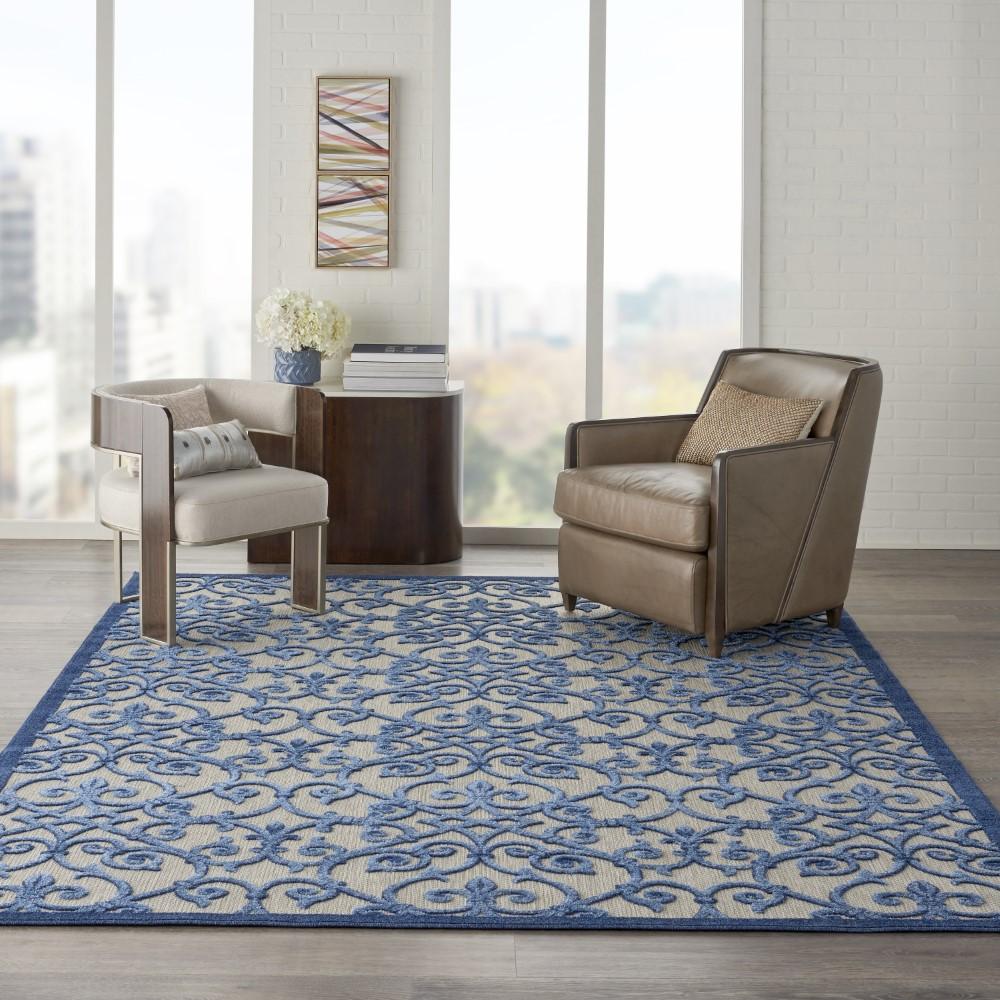 Nourison - Aloha 96in x 13 Blue Patio Area Rug - ALH21-99446739711 veiw 2