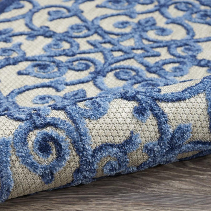 Nourison - Aloha 96in x 13 Blue Patio Area Rug - ALH21-99446739711 veiw 3