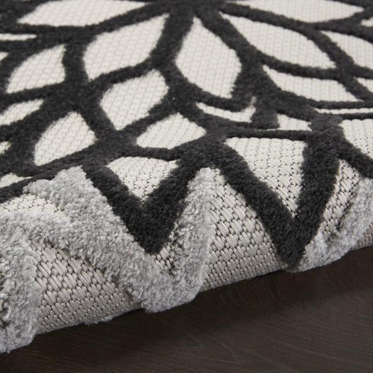Nourison - Aloha Indoor/Outdoor Area Rug - 53in x 75in Black White - ALH05-99446826848 veiw 2