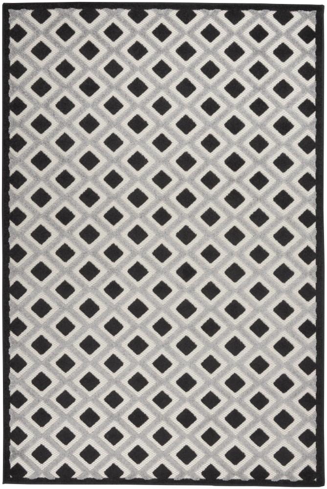 Nourison - Aloha Indoor/Outdoor Area Rug - 6 x 9 Black White - ALH26-99446829443 veiw 1