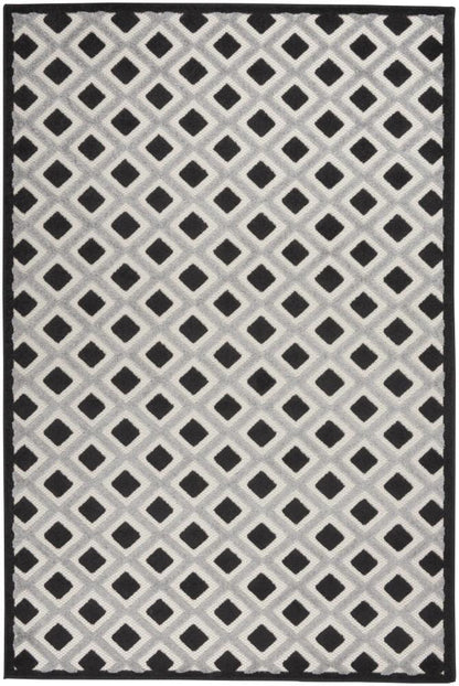 Nourison - Aloha Indoor/Outdoor Area Rug - 6 x 9 Black White - ALH26-99446829443 veiw 1