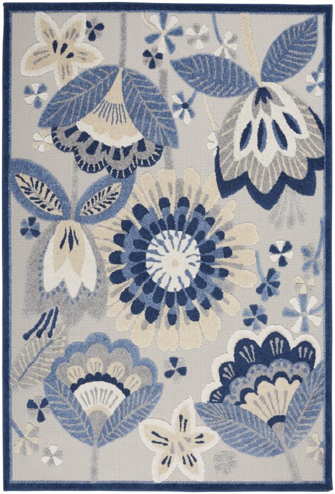 Nourison - Aloha Indoor/Outdoor Area Rug - Bone/Blue - ALH25-99446828927 veiw 1