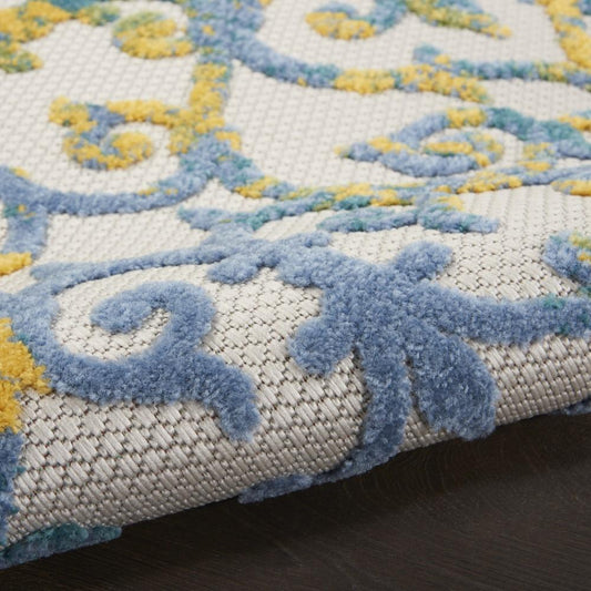Nourison - Aloha Indoor/Outdoor Area Rug - 710in x 106in Ivory Blue - ALH21-99446828194 veiw 2