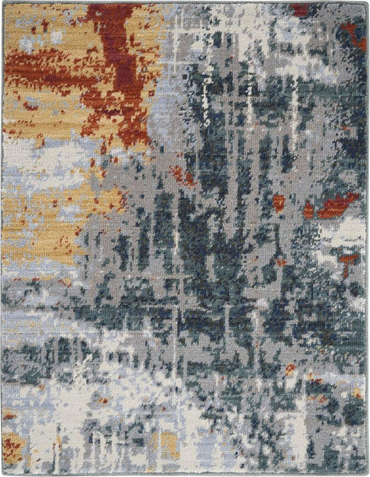 Nourison - Artworks Area Rug - 23in x 3 Slate/Brick - ATW03-99446725837 - CLOSEOUT veiw 1