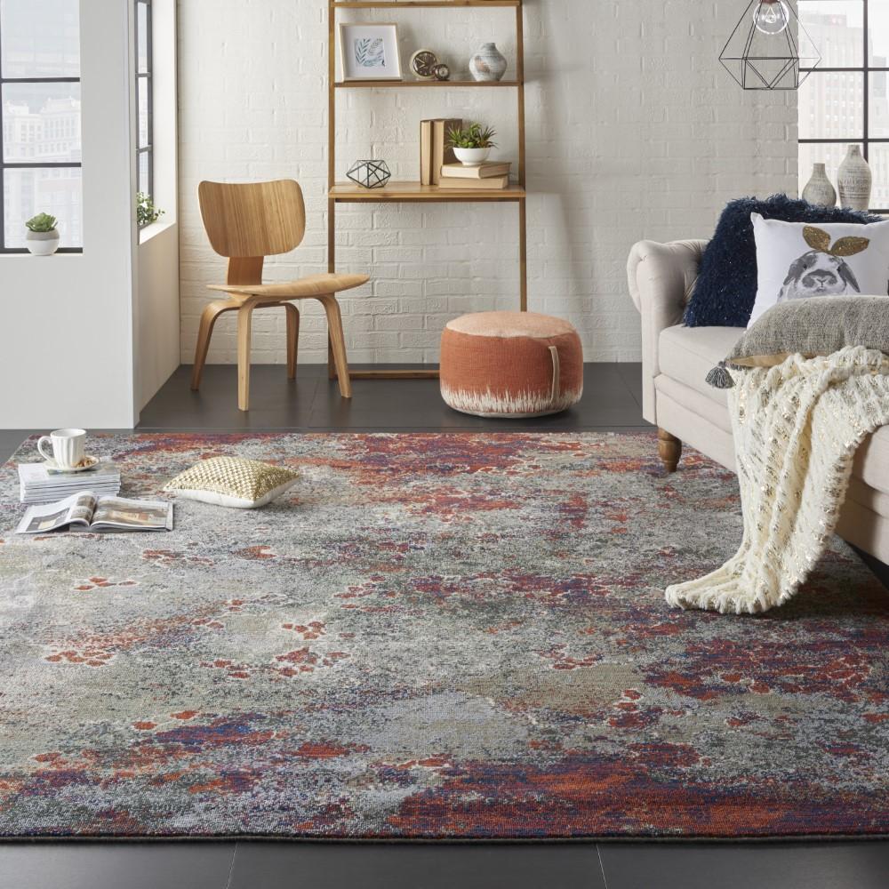 Nourison - Artworks ATW02 Grey Multicolor 86in x 116in Rug - ATW02-99446710765 - CLOSEOUT veiw 2
