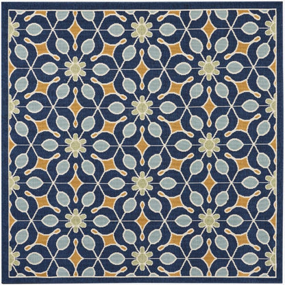 Nourison - Caribbean CRB07 Dark Blue 53in x Square Area Rug - CRB07-99446067913_CLOSEOUT veiw 1
