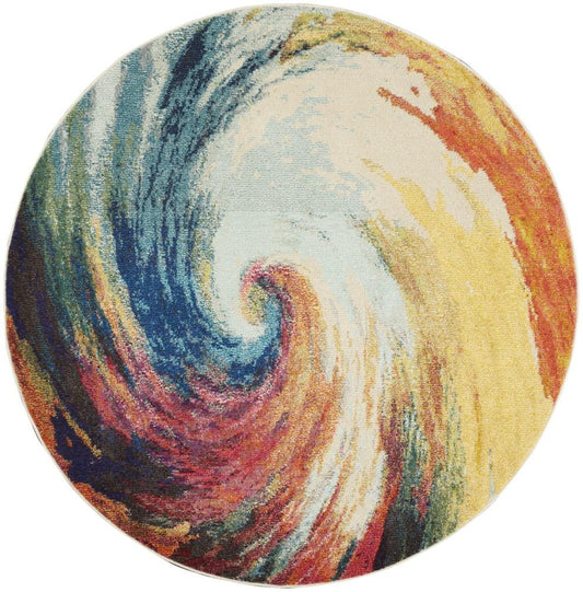 Nourison - Celestial Round Area Rug - 4 x round Wave - CES07-99446815880 veiw 1