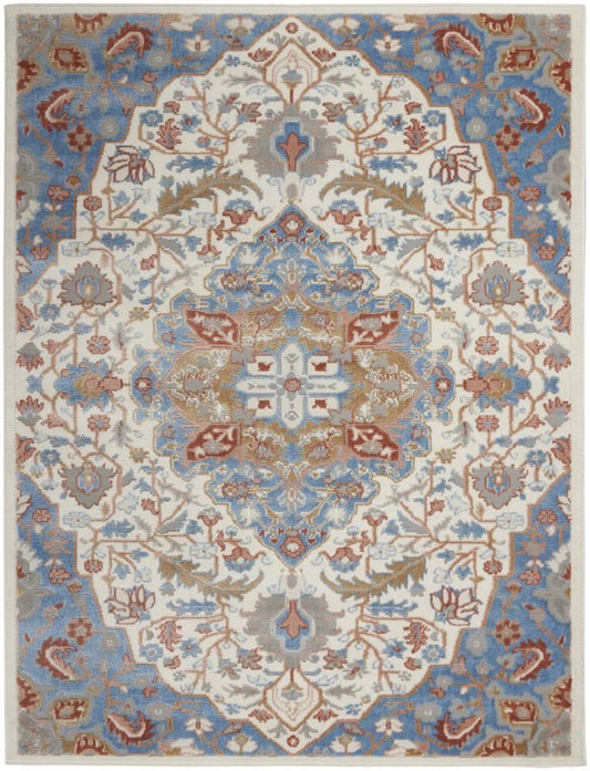 Nourison - Elation Area Rug - 53in x 73in Ivory Blue - ETN09-99446840929 veiw 1
