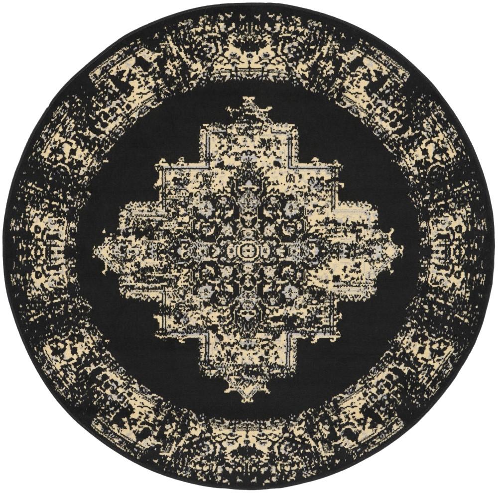 Nourison - Grafix Area Rug - 53in x ROUND Black - GRF14-99446809735 veiw 1