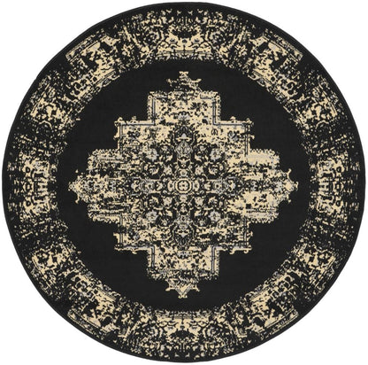Nourison - Grafix Area Rug - 53in x ROUND Black - GRF14-99446809735 veiw 1