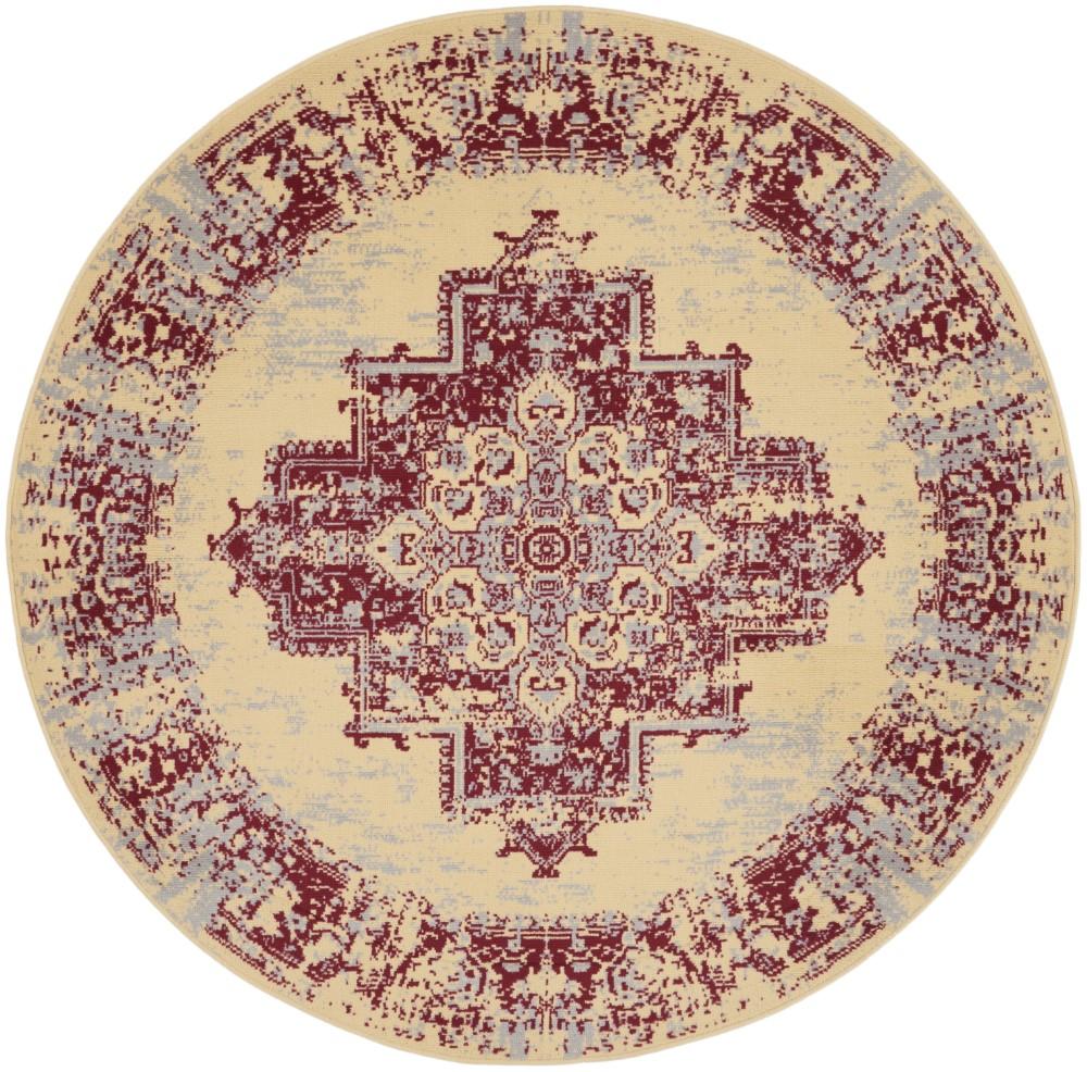 Nourison - Grafix Area Rug - 53in x ROUND Cream/Red - GRF14-99446809902 veiw 1