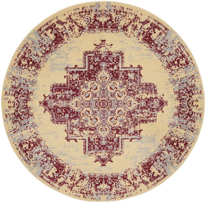Nourison - Grafix Area Rug - 53in x ROUND Cream/Red - GRF14-99446809902 veiw 1