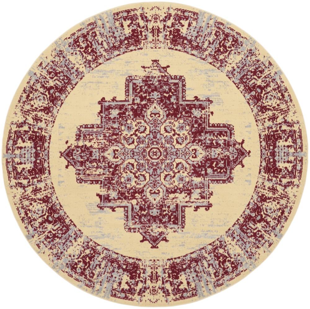 Nourison - Grafix Area Rug - 8 x ROUND Cream/Red - GRF14-99446809957 veiw 1