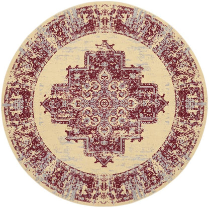 Nourison - Grafix Area Rug - 8 x ROUND Cream/Red - GRF14-99446809957 veiw 1
