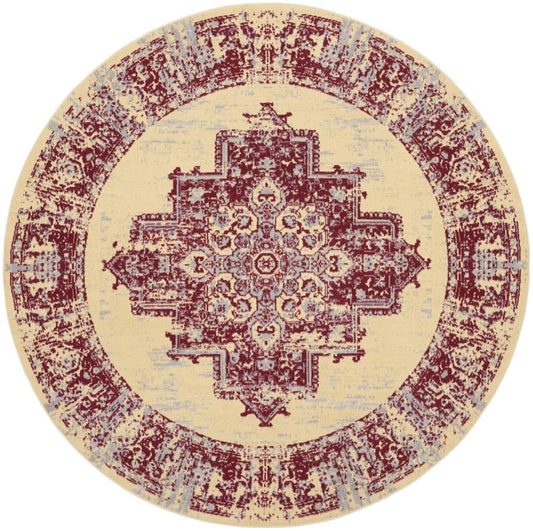 Nourison - Grafix Area Rug - 8 x ROUND Cream/Red - GRF14-99446809957 veiw 1