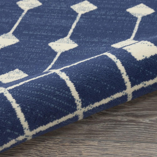 Nourison - Grafix Area Rug - 86inx12 Navy - GRF37-99446850096 veiw 2