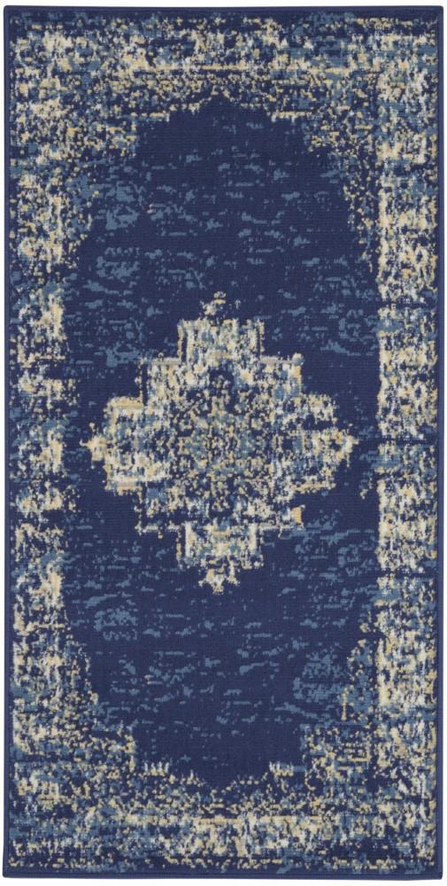 Nourison - Grafix Area Rug - 3 x 5 Navy Blue - GRF14-99446810007 veiw 1