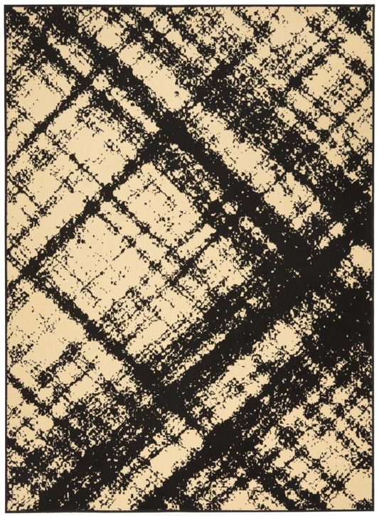 Nourison - Grafix GRF01 Black and White 53in x 73in Area Rug - GRF01-99446394651_CLOSEOUT veiw 1