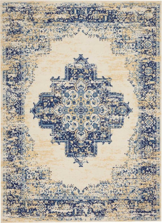 Nourison - Grafix GRF14 White and Blue 53in x 73in Area Rug - GRF14-99446411747 view 1