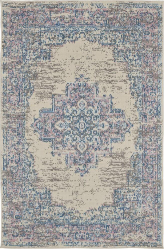 Nourison - Grafix GRF14 White and Pink 3x5 Persian Area Rug - GRF14-99446034311 view 1