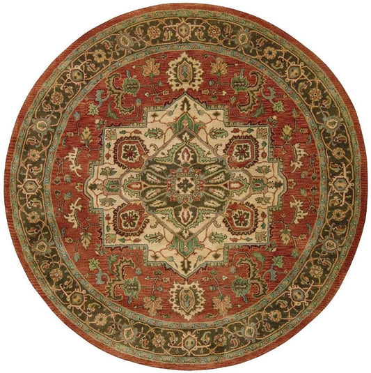 Nourison - Jaipur JA36 Red Multicolor 8 x Round Rug - JA36-99446011619_CLOSEOUT veiw 1
