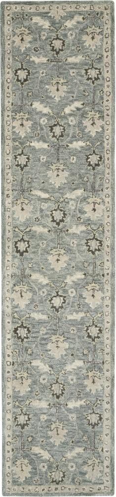 Nourison - Jazmine JAZ02 Seafoam Green 23in x 10 Wool Hallway Rug - JAZ02-99446462183_CLOSEOUT veiw 1