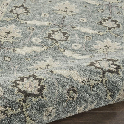 Nourison - Jazmine JAZ02 Seafoam Green 23in x 10 Wool Hallway Rug - JAZ02-99446462183_CLOSEOUT veiw 2
