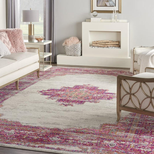 Nourison - Passion Area Rug - 10 x 14 Ivory/Fushia - PSN03-99446815163 veiw 2