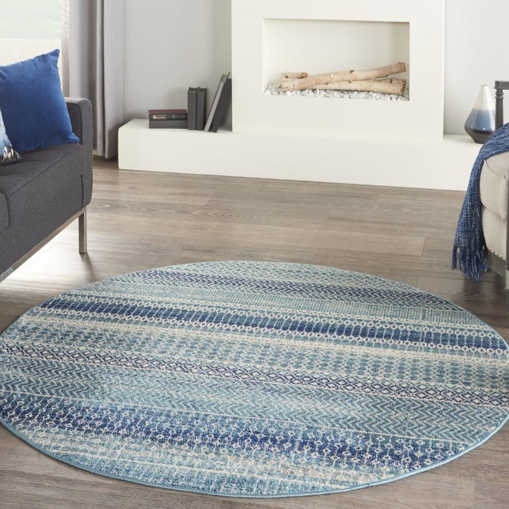 Nourison - Passion Area Rug - 53in x ROUND Navy Blue - PSN26-99446853073 veiw 2