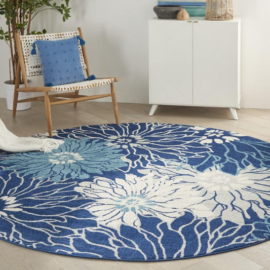 Nourison - Passion Area Rug - 8 x round Navy/Ivory - PSN17-99446817679 veiw 2