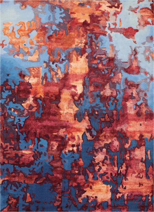 Nourison - Prismatic Area Rug - 86in x 116in Blue/Flame - PRS13-99446141699 veiw 1