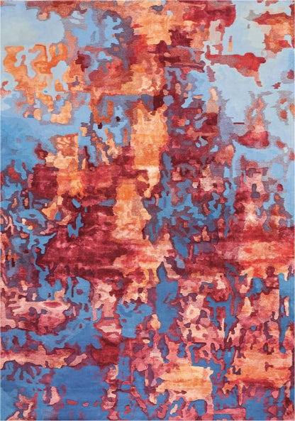 Nourison - Prismatic Area Rug - 99in x 139in Blue/Flame - PRS13-99446142771 veiw 1