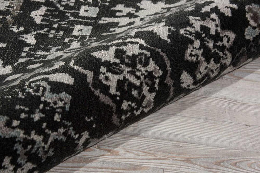 Nourison - Twilight TWI13 Black and Grey 8 x Round Large Rug - TWI13-99446358134_CLOSEOUT veiw 2