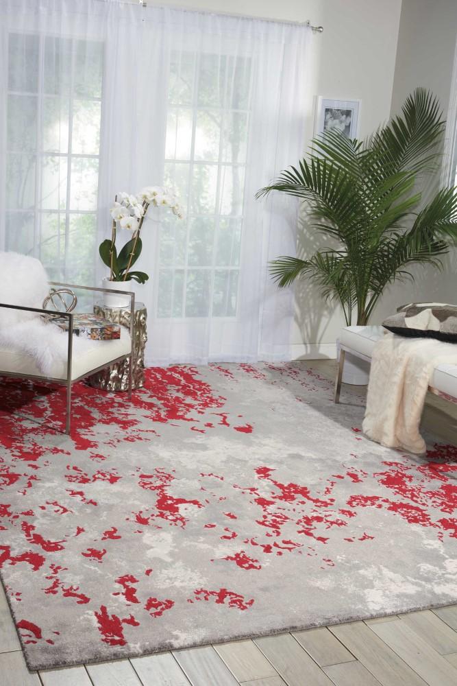 Nourison - Twilight TWI21 Bone and Red 12x15 Oversized Rug - TWI21-99446357120 veiw 2