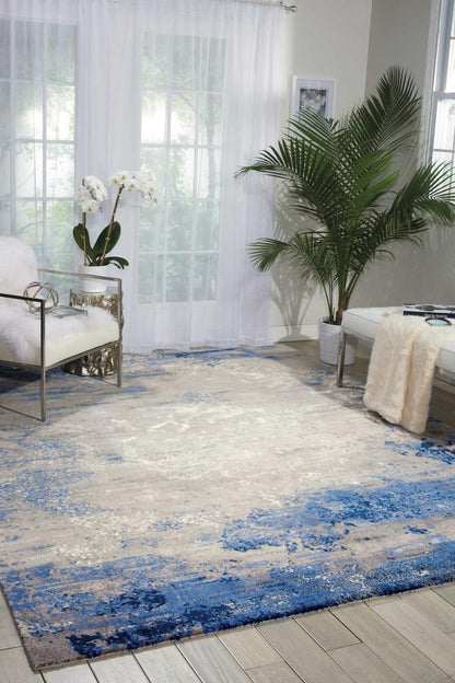 Nourison - Twilight TWI22 Blue and Bone 12x15 Oversized Rug - TWI22-99446357137 veiw 2