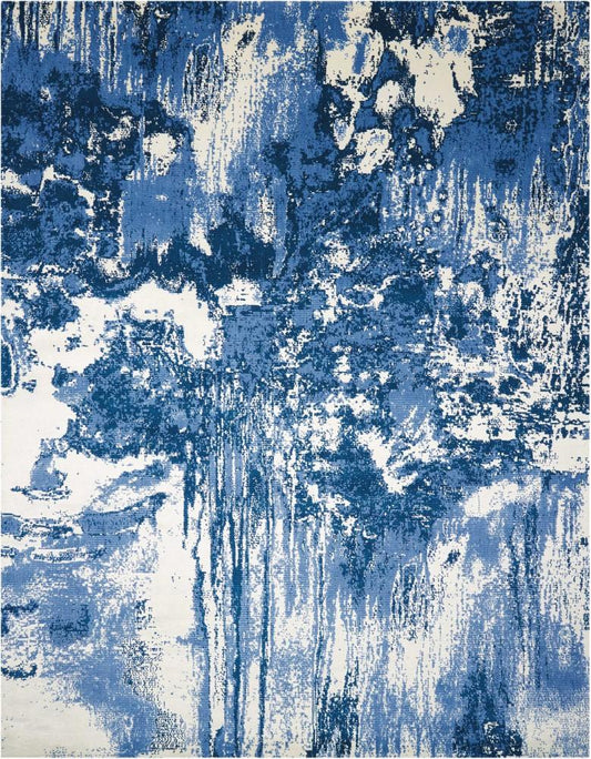 Nourison - Twilight TWI24 Blue and White 12x15 Oversized Rug - TWI24-99446357267_CLOSEOUT veiw 1