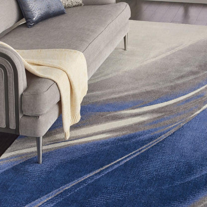 Nourison - Twilight TWI28 Ivory Bone Blue 12x15 Oversized Rug - TWI28-99446494009_CLOSEOUT veiw 3