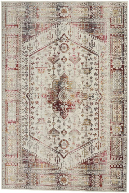 Nourison - Vintage Kashan Area Rug - 53in x 710in Ivory Red - VKA08-99446852472 veiw 1
