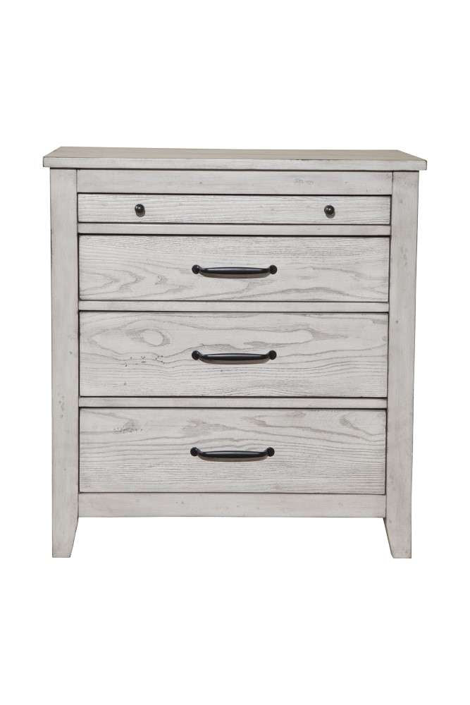 Origins by Alpine - Aria 3 Drawer Nightstand in Grey - 4500-02 veiw 1