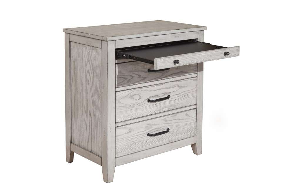 Origins by Alpine - Aria 3 Drawer Nightstand in Grey - 4500-02 veiw 2