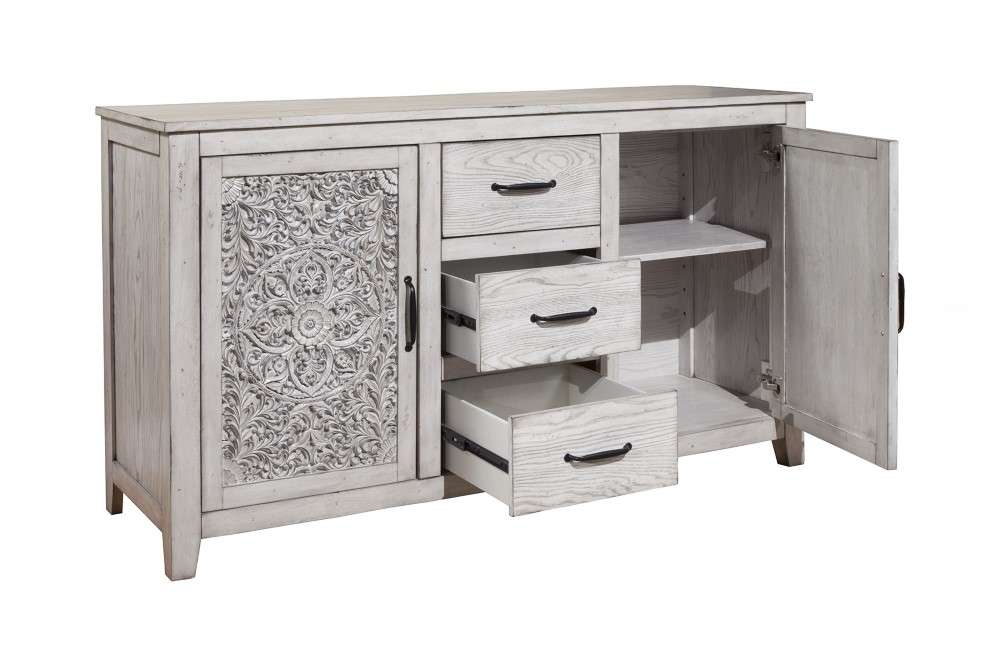Origins by Alpine - Aria Dresser with Cabinets & Drawers in Grey - 4500-03 veiw 2