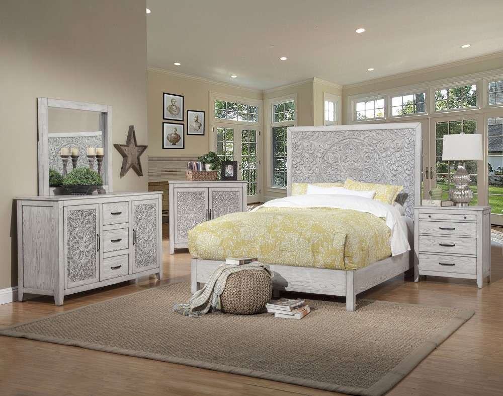Origins by Alpine - Aria Queen Panel Bed in Grey - 4500-01Q veiw 6