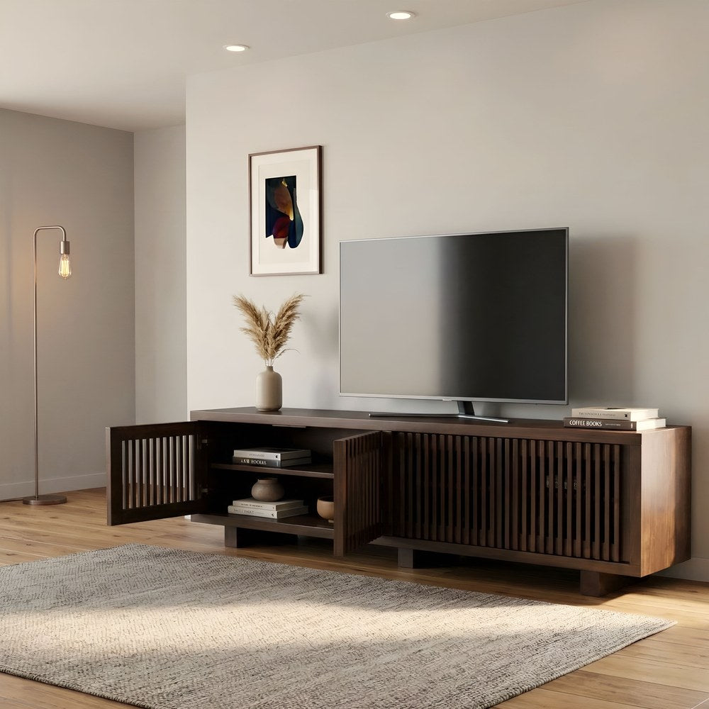 Origins by Alpine - Nara 80" TV Console, Dark Walnut - RW8020 view 11