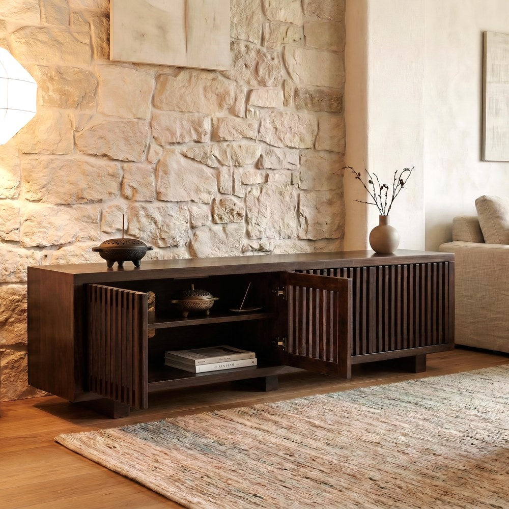 Origins by Alpine - Nara 80" TV Console, Dark Walnut - RW8020 view 12