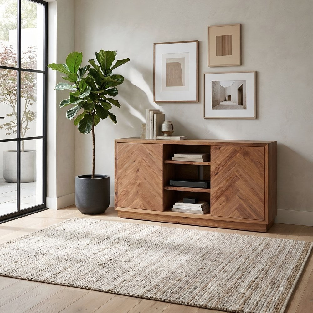 Origins by Alpine - Russo 60" Sideboard, Honey Walnut - SJ3160 view 9
